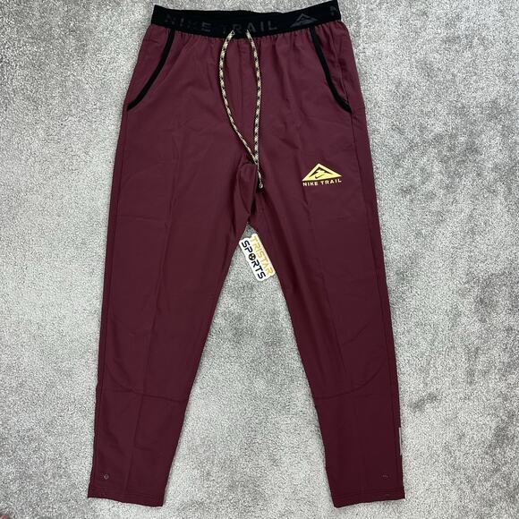 Nike Dri-Fit Trail Dawn Range Running Pants Mens Sz Small Maroon DX0855-681 - Picture 2 of 14